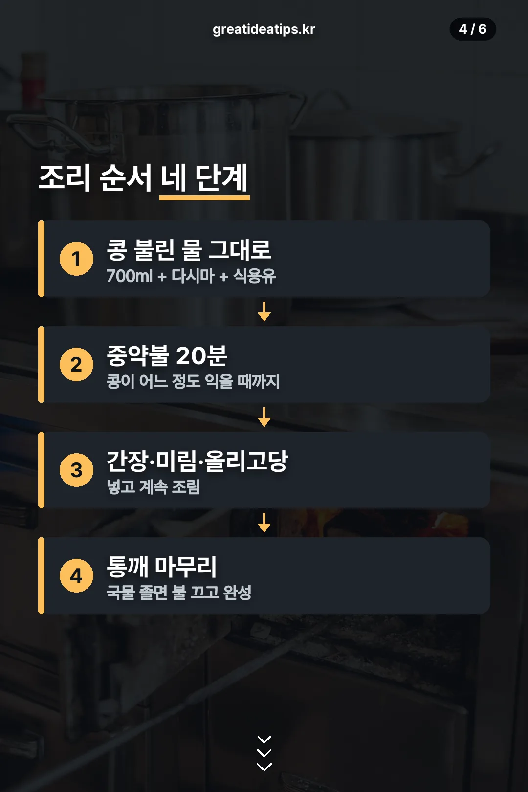 조리 순서 네 단계