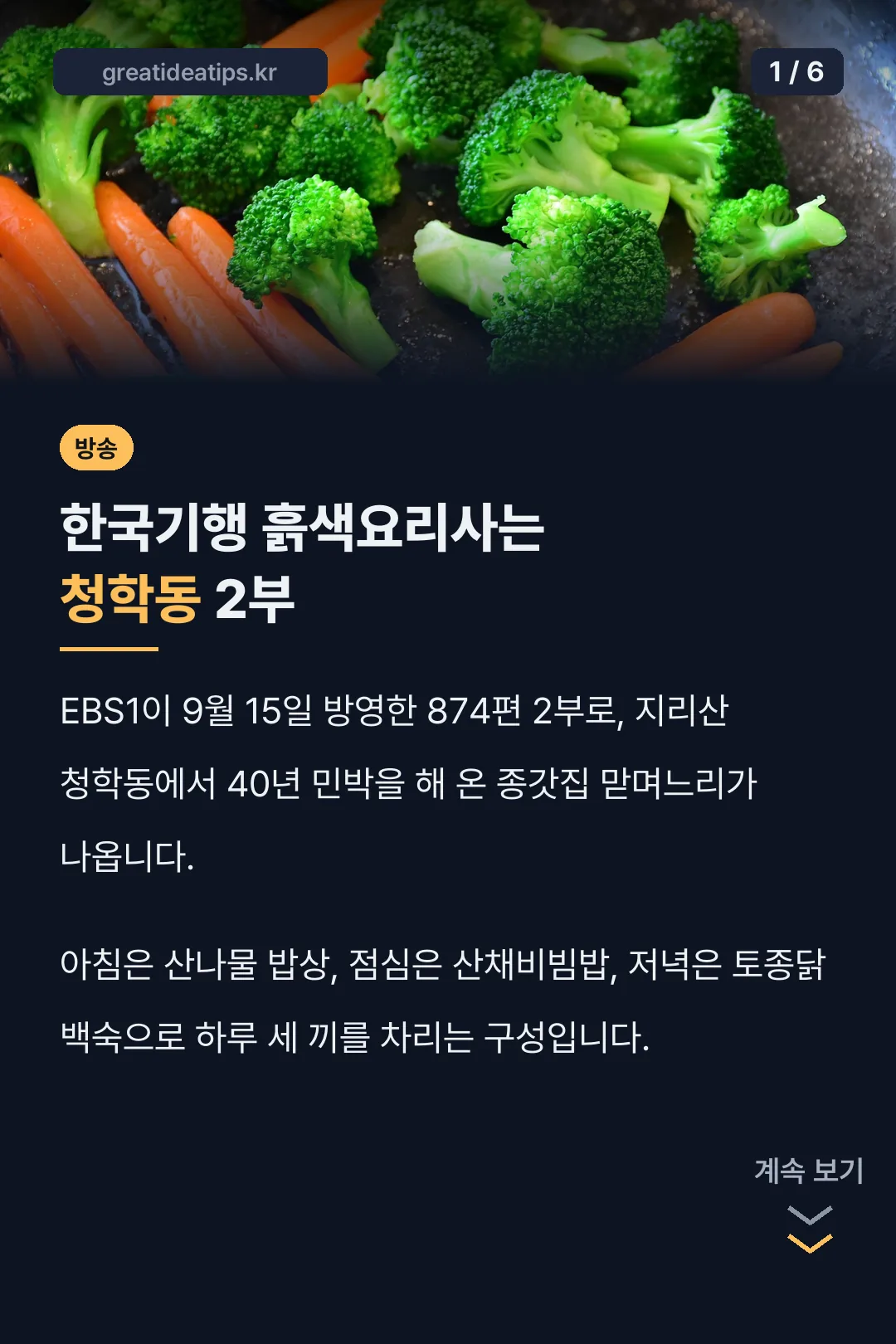 한국기행 흙색요리사는 청학동 2부