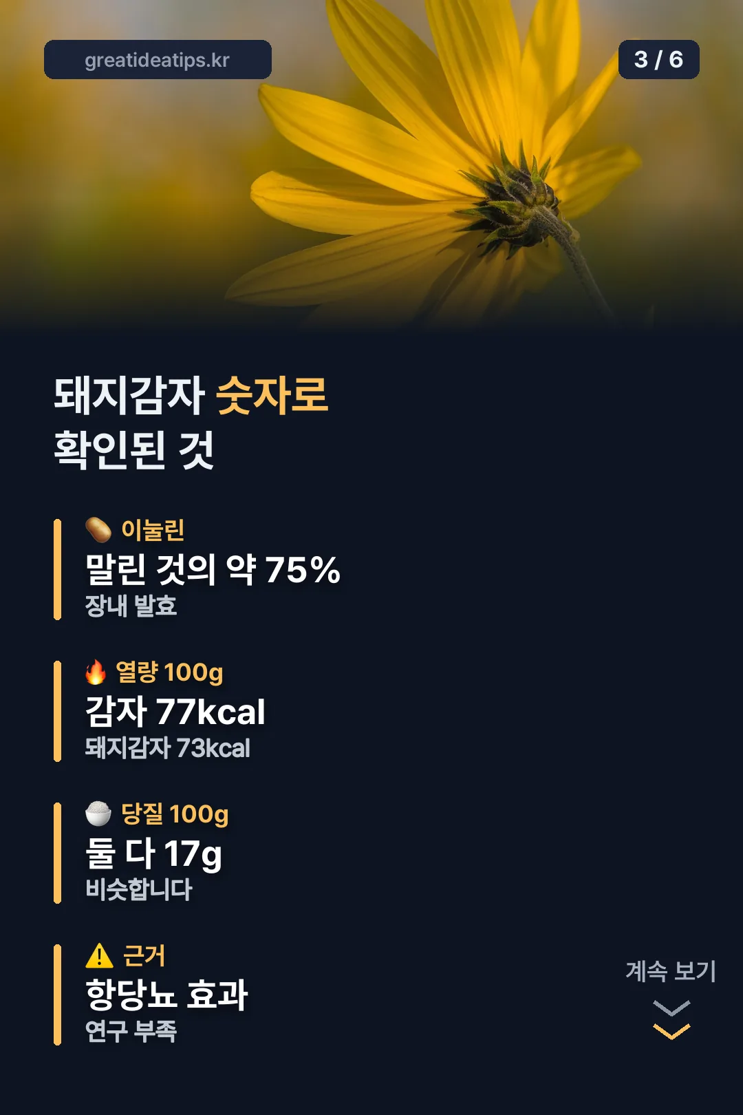 돼지감자 관련 확인된 숫자