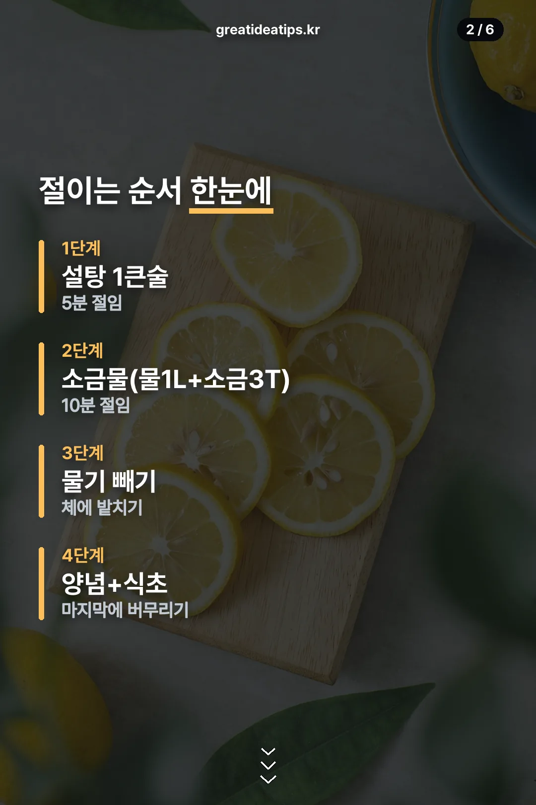절이는 순서 한눈에