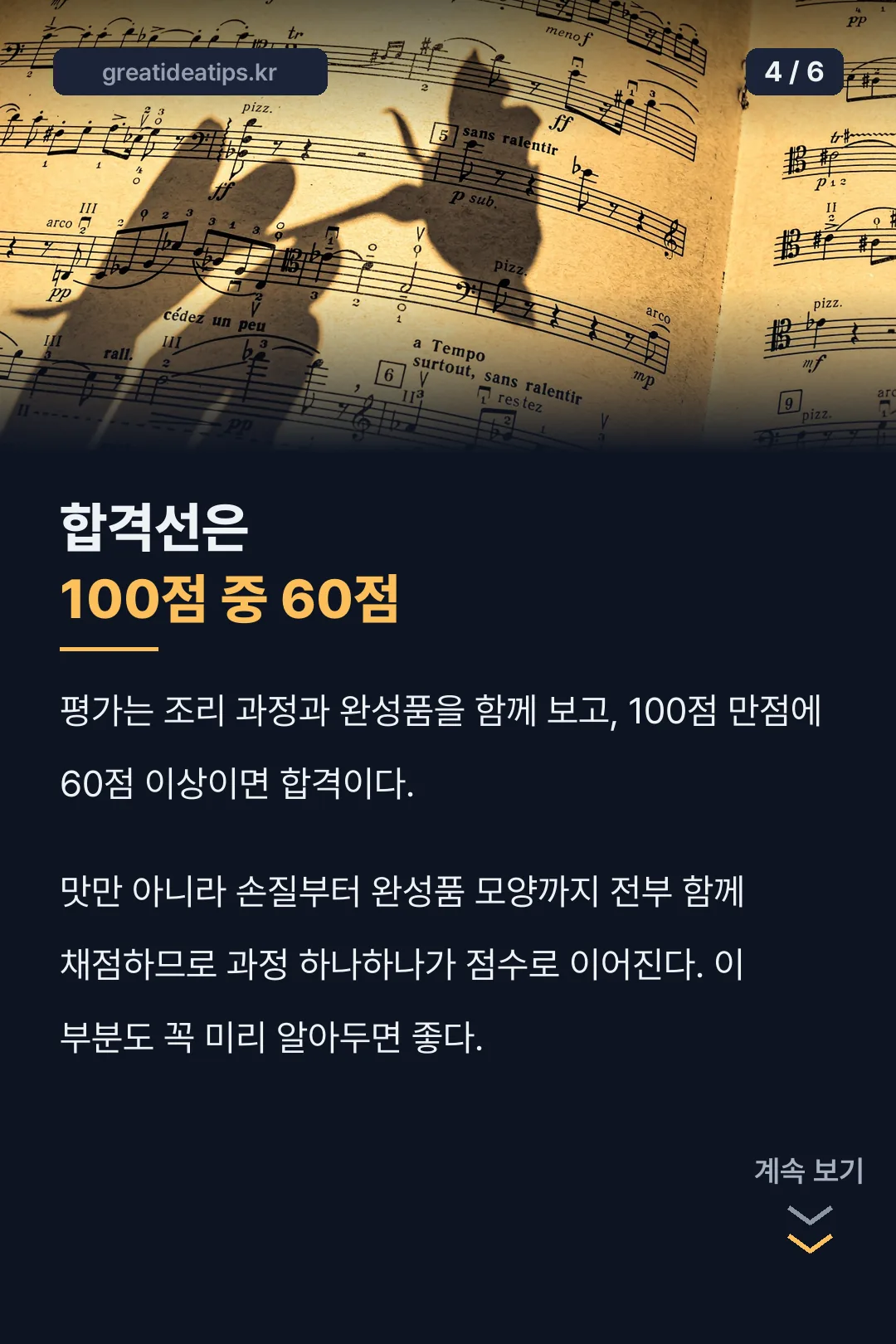 합격 기준 100점 중 60점