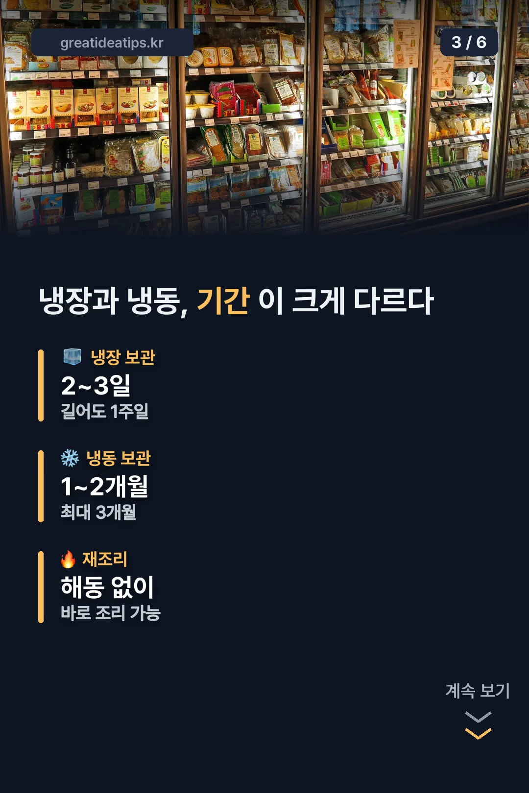 냉장과 냉동 기간 비교